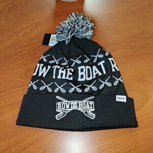 UNRL Row The Boat Knit Cuffed Beanie w Pom Pom New With Tag